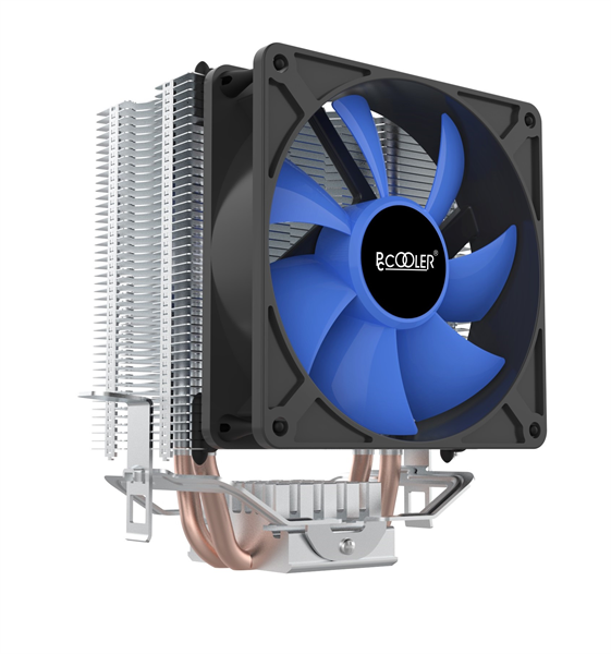 PCCooler S93 V2 (100W, 3-pin, 125mm, Al/Cu, 2x6mm, 1x92mm, 48CFM, 22dBA, 2200RPM, S: 1700/1200/115X, AM5/AM4, silver, black)