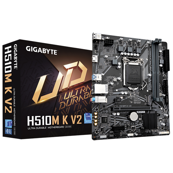 GIGABYTE H510M K V2 2.0, LGA1200, Q470, 2*DDR4, 2*SATA, 1*M.2, 2*USB 3.2, 4*USB 2.0, 1*PCIx16, 1*PCIx1, HDMI, mATX