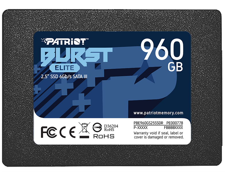 Patriot SSD BURST ELITE 960GB SATA3 2.5" R450/W320 TBW 400TB 3D NAND