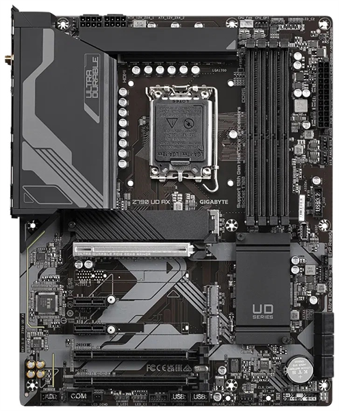 GIGABYTE Z790 UD AX, LGA1700, Z790, 4*DDR5, 6*SATA, 3*M.2, 5*USB 3.2, 4*USB 2.0, Type-C, 3*PCIx16, 2*PCIx1, HDMI+DP, ATX