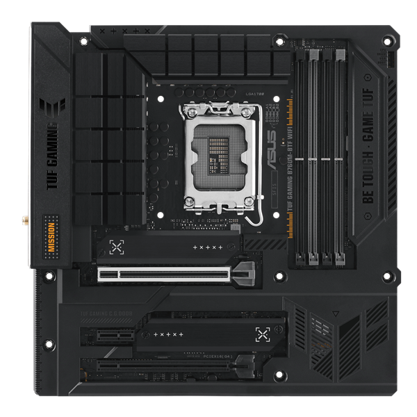 ASUS TUF GAMING B760M-BTF WIFI, LGA1700, B760, 4*DDR5, 4*SATA, 3*M.2, 5*USB 3.2, 4*USB 2.0, Type-C, 2*PCIx16, 1*PCIx1, DP+HDMI, mATX; 90MB1G50-M0EAY0