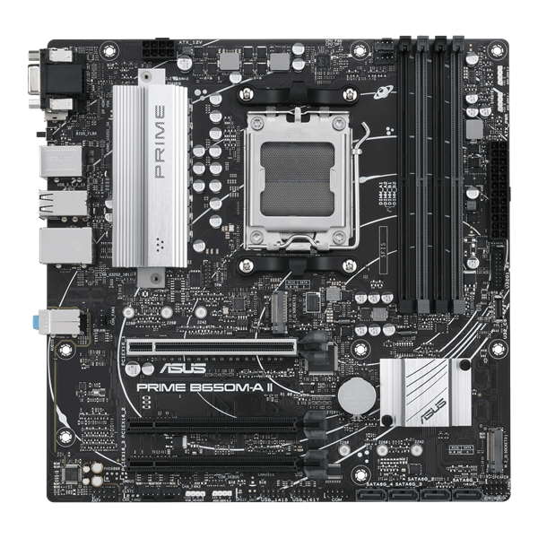 ASUS PRIME B650M-A II-CSM, AM5, B650, 4*DDR5, 4*SATA, 2*M.2, 4*USB 3.2, 4*USB 2.0, 4*PCIx16, DP+HDMI+VGA, mATX; 90MB1EH0-M0EAYC