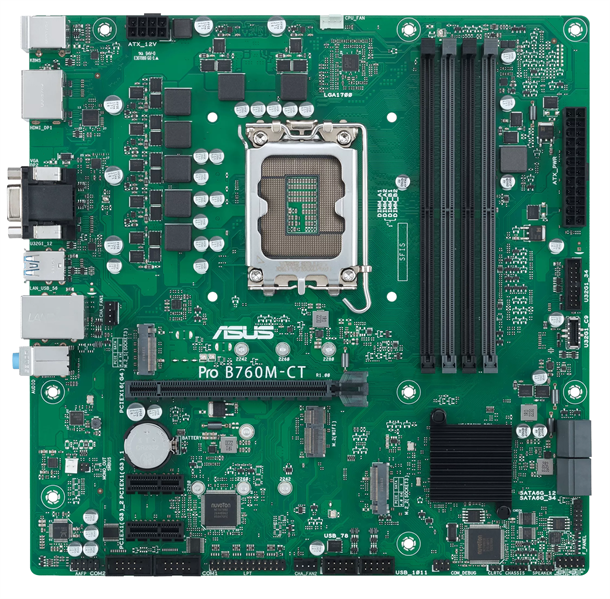 ASUS PRO B760M-CT-CSM, LGA1700, B760, 4*DDR5, 4*SATA, 2*M.2, 2*USB 3.2, 2*USB 2.0, 1*PCIx16, 2*PCIx1, DP+HDMI+VGA, mATX; 90MB1DY0-M1EAYC