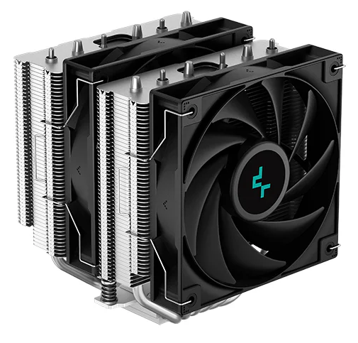 DEEPCOOL AG620 LGA20XX/1700/1200/115X/AM5/AM4 (9шт/кор, TDP 260W, PWM, DUAL Fan 120mm, 6 тепл. Трубок) RET