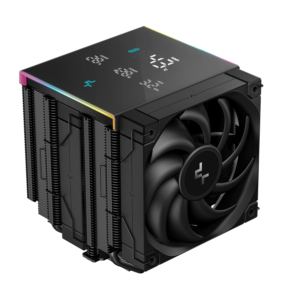 DEEPCOOL AK620 DIGITAL PRO LGA20XX/1700/1200/115X/AM5/AM4 (8шт/кор, TDP 260W, PWM, DUAL Fan 120mm, 6 тепл. трубок, ARGB, черный) RET