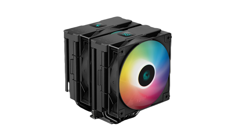 DEEPCOOL AG620 DIGITAL BK ARGB LGA1700/1200/115X/AM5/AM4 (8шт/кор, TDP 260W, PWM, DUAL Fan 120mm, 6 тепл. трубок, черный) RET