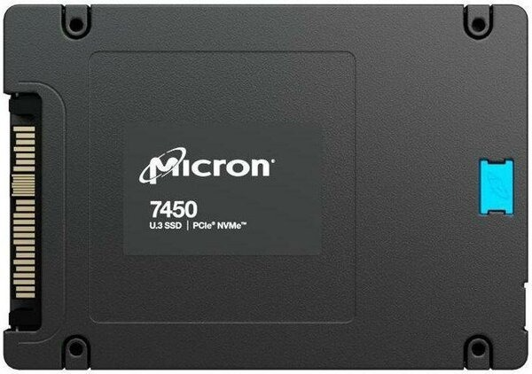 Micron 7450 PRO 7.68TB NVMe U.3 (15mm) PCIe NVMe Gen4 1x4 (v1.4) R6800/W5600MB/s 3D TLC MTTF 2М 1M/215K IOPS 14000TBW SSD Enterprise Solid State Drive, 1 year, OEM