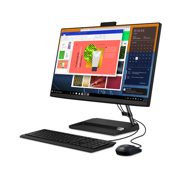 Lenovo IdeaCentre AIO 3 24ALC6 23.8" FHD (1920x1080) IPS 250N, Ryzen 5 7430U, 2x8GB DDR4-3200, 512GB SSD M.2, Radeon Graphics, WiFi6, BT, HD Cam, USB KB&Mouse, NoOS, Black, 1Y