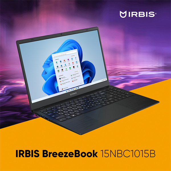 IRBIS Breeze 15NBC1015  Intel N100 15.6"LCD 1920*1080 IPS,8GB LPDDR 5 4800 +256GB SSD, AC wifi,camera: 2MP,5000mha battery,USB TYPE C,Windows 11 Pro RUS/plastic/Black