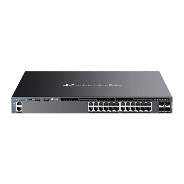 TP-Link SG6428XHP, Omada 24-PortGigabit Stackable L3 Managed PoE+ Switch with 4 10GE SFP+ Slots