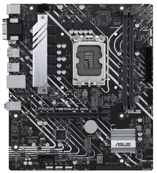 ASUS PRIME H610M-A D4-CSM, LGA1700, H610, 2*DDR4, 4*SATA, 2*M.2, 2*USB 3.2, 4*USB 2.0, 1*PCIx16, 1*PCIx1, HDMI+DP+D-Sub, mATX; 90MB19P0-M0EAYC