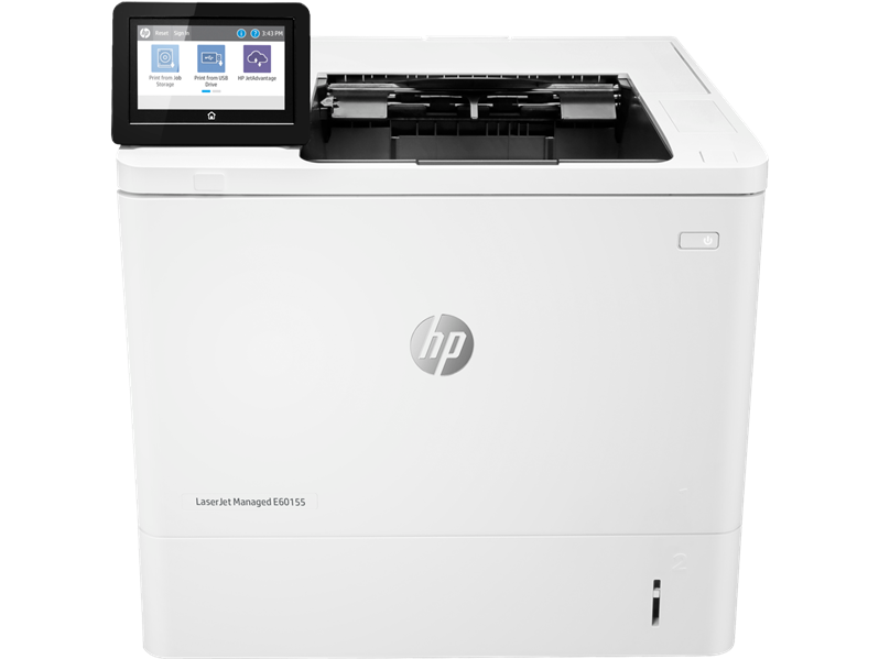 HP LaserJet Managed E60155dn Printer (A4, 1200dpi, 52ppm, 512Mb, 2 trays 100+550, duplex, USB/extUSBx2/GigEth, cartridge in box)