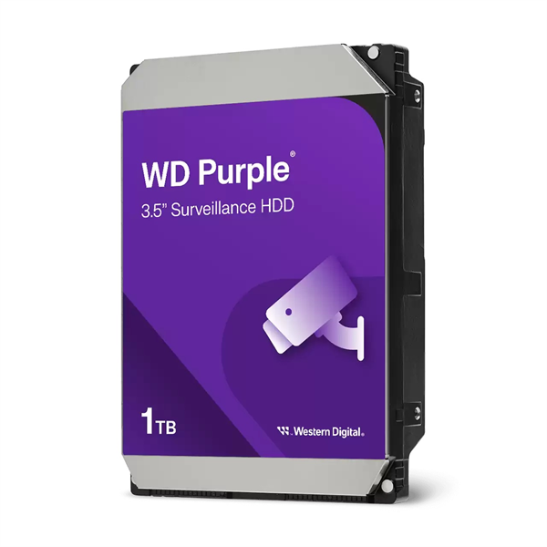 Western Digital Purple HDD 3.5" SATA 1TB, IntelliPower, 64MB buffer (DV&NVR), WD11PURZ, 1 year