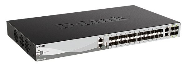 D-Link PROJ Управляемый L3 стекируемый коммутатор, 24x1000Base-X SFP, 2x10GBase-T, 4x10GBase-X SFP+, CLI, порт управления 1000Base-T, консольный порт RJ-45, 1xUSB, RPS, поддержка Dying Gasp