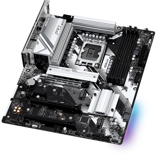 ASROCK B760 PRO RS/D4, LGA1700, B760, 4*DDR4, 4*SATA, 3*M.2, 5*USB 3.2, 2*USB 2.0, Type-C, 3*PCIx16, 1*PCIx1, 1*M.2 (Key E), HDMI+DP, ATX