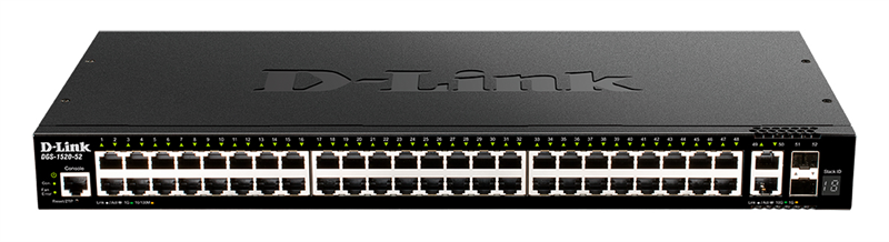 D-Link PROJ Управляемый L3 стекируемый коммутатор, 48x1000Base-T, 2x10GBase-T, 2x10GBase-X SFP+, CLI, порт управления 1000Base-T, консольный порт RJ-45