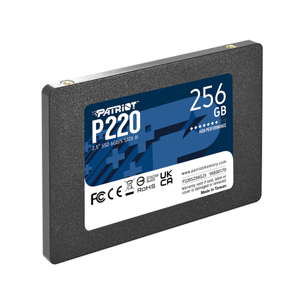 Patriot SSD P220 256GB SATA3 2.5" R550/W490 TBW 120TB 3D NAND