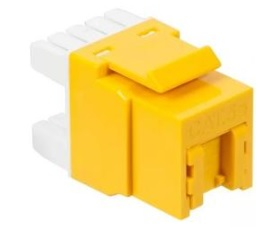 Модуль Keystone, RJ45, кат.5E, UTP, 180 градусов, со встроенной шторкой, желтый