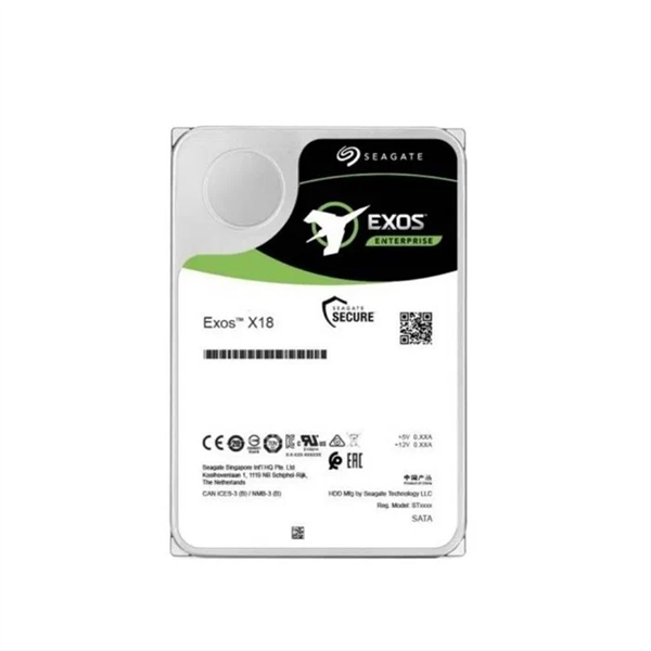 Seagate Exos X18 HDD 3.5" SATA 12Tb, 7200 rpm, 256Mb buffer, 512e/4kn, CMR, ST12000NM000J, 1 year