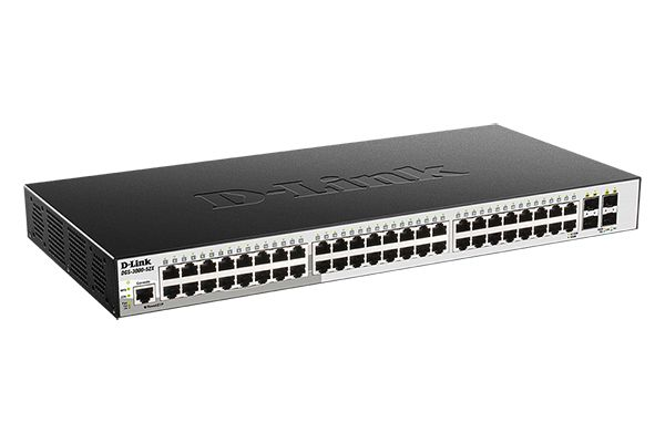 D-Link PROJ Управляемый L2 коммутатор, 48x1000Base-T, 4x10GBase-X SFP+, защита от статического электричества до 6 кВ, CLI, консольный порт RJ-45, RPS, поддержка Dying Gasp