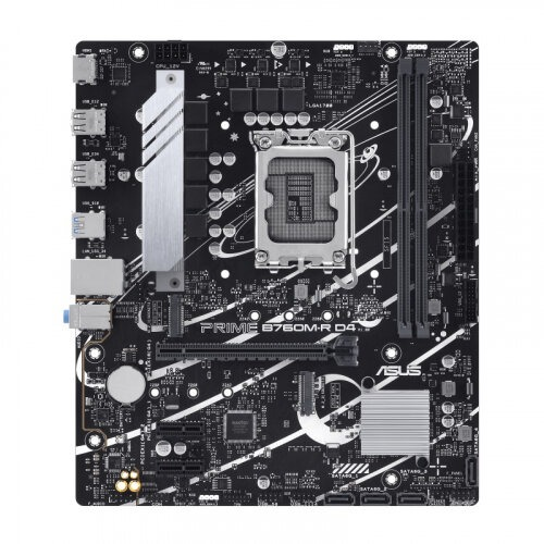 ASUS PRIME B760M-R D4, LGA1700, B760, 2*DDR4, 4*SATA, 2*M.2, 4*USB 3.2, 4*USB 2.0, 1*PCIx16, 2*PCIx1, HDMI, mATX; 90MB1HA0-M0EAY0