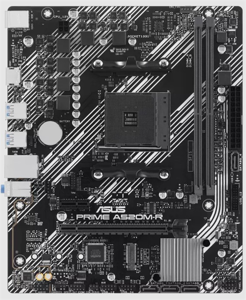 ASUS PRIME A520M-R, AM4, A520, 2*DDR4, 4*SATA, 1*M.2, 4*USB 3.2, 2*USB 2.0, 1*PCIx16, 1*PCIx1, HDMI, mATX; 90MB1H60-M0EAY0