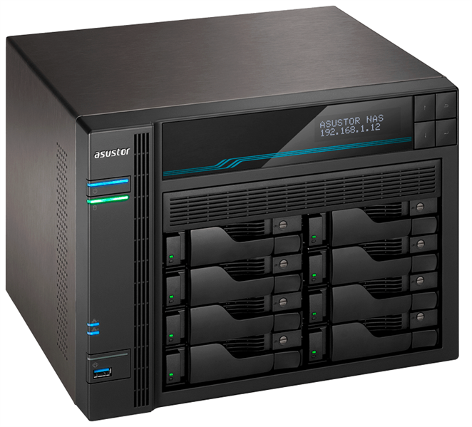 ASUSTOR AS6508T 8-Bay NAS/Media player/Intel Atom C3538 2,1GHz(Quad-Core), 8GB SO-DIMM DDR4, noHDD(HDD,SSD),/2x10GbE+2x2,5Gbe(LAN)/2xUSB3.2,HDMI/M.2/4ip camera license