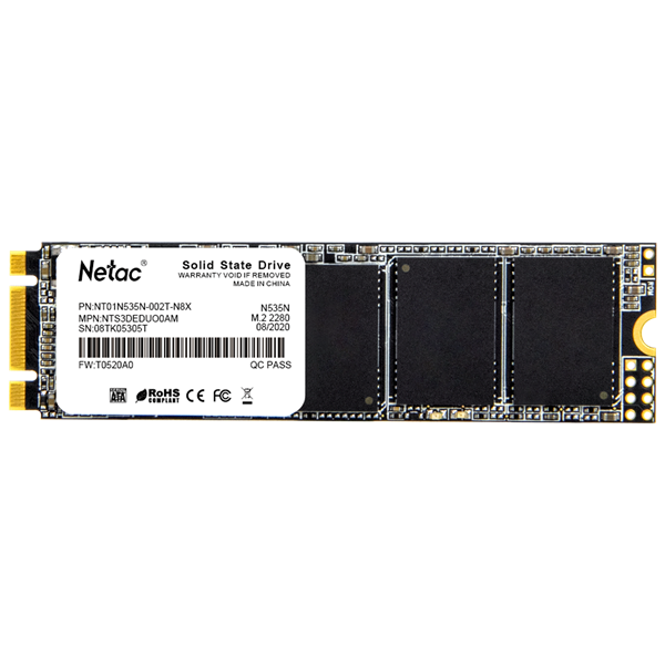 Netac SSD N535N 2TB M.2 2280 SATAIII 3D NAND, R/W up to 545/500MB/s, TBW 1120TB, 3y wty