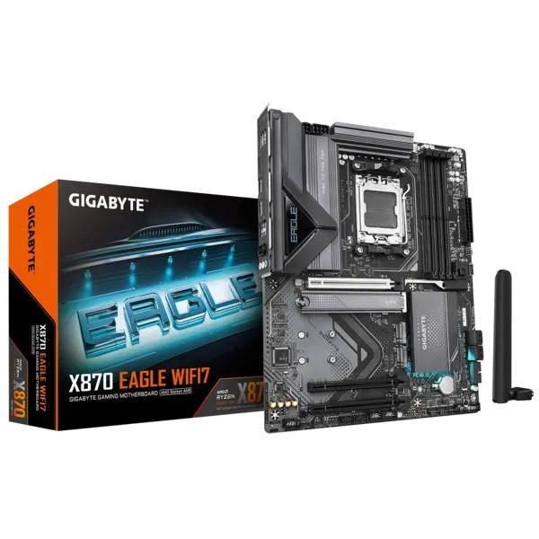 GIGABYTE X870 EAGLE WIFI7, AM5, X870, 4*DDR5,  4*SATA, 3*M.2, 4*USB 3.2, 4*USB 2.0, 2*Type-C, 3*PCIx16, HDMI, ATX