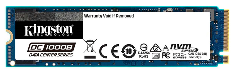 Kingston Enterprise SSD 240GB DC1000B M.2 2280 NVMe Gen3x4 R2200/W290MB/s  3D TLC MTBF 2М 110 000/12 000 IOPS 248TBW (Data Center) 3 years
