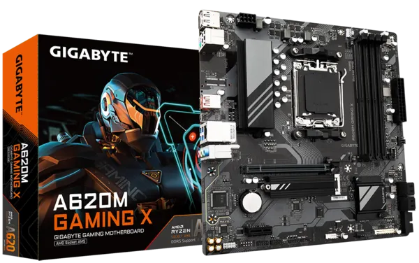 GIGABYTE A620M GAMING X, AM5, A620, 4*DDR5, 4*SATA, 1*M.2, 2*USB 3.2, 2*USB 2.0, Type-C, 1*PCIx16, 1*PCIx1, DP+HDMI, mATX