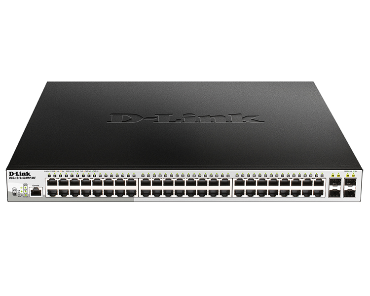 D-Link PROJ Управляемый L2 PoE-коммутатор, 48x1000Base-T PoE, 4x1000Base-X SFP, PoE-бюджет 740 Вт, защита от статического электричества до 6 кВ, CLI, консольный порт RJ-45, поддержка Dying Gasp