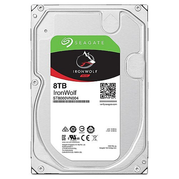 Seagate IronWolf NAS HDD 3.5" SATA 8Tb, 7200 rpm, 256Mb buffer,  512e, ST8000VN004, 1 year, (аналог ST8000VN0022)