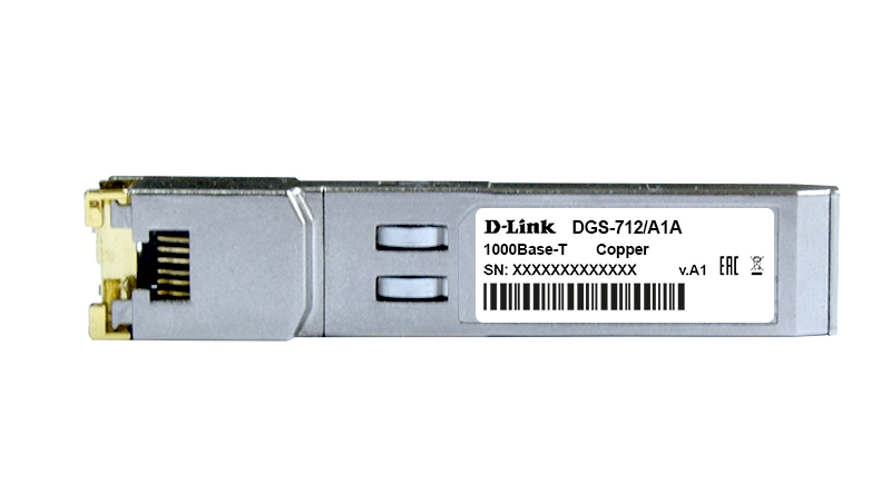 D-Link SFP Transceiver, 1000Base-T, RJ45, 100M