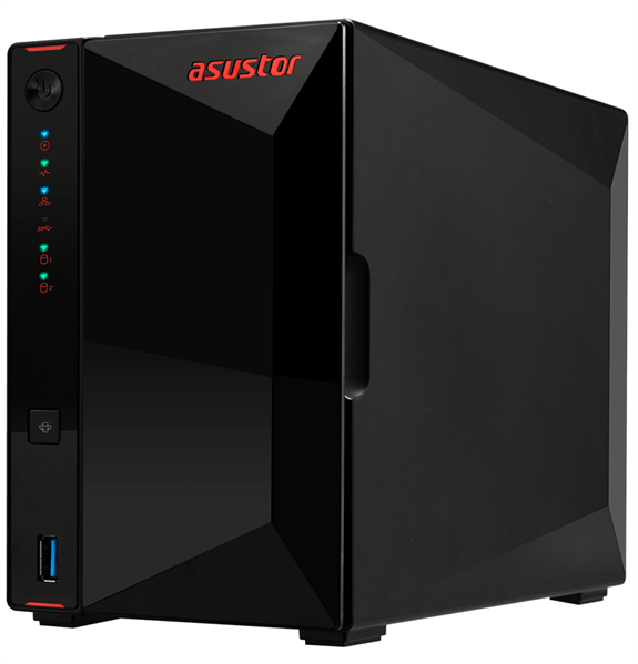 ASUSTOR AS5202T 2-Bay NAS/Media player/Intel Celeron J4005 2.0GHz up to 2.7GHz (Dual-Core ), 2GB SO-DIMM DDR4, noHDD(HDD,SSD),/2x 2,5Gb (LAN)/3xUSB3.2,HDMI/4ip camera license