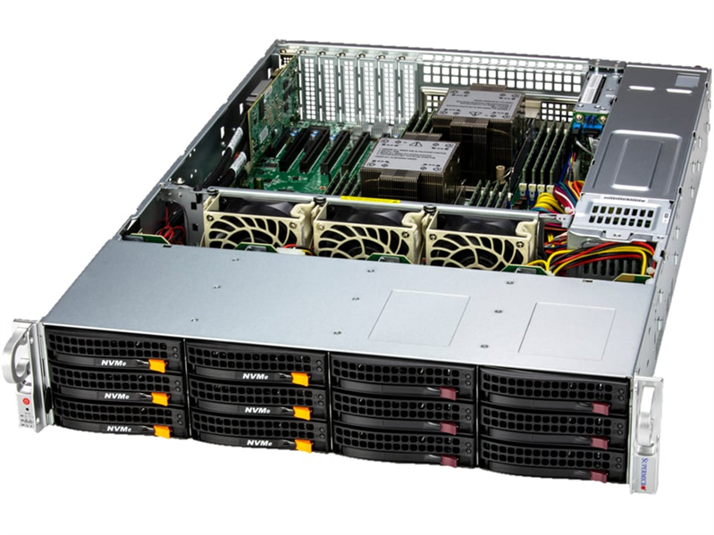 Supermicro SuperStorage 2U Server 621E-ACR12L noCPU(2) 5th/4/th Gen(MCC carrier)/TDP 270W/no DIMM(16)/ 12x3.5/2.5 SAS/SATA/2x10GbE/2x1200W/SFT-DCMS-Single