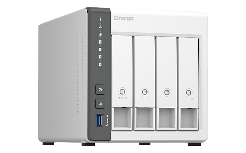 QNAP CHANNEL QC 2GhzCPU/4Gb/upto 4HDD, upto 12 with TL-D800C/SATA(3,5'')/ 1xUSB3.2 2xUSB2.0/1x1GbE 1x2,5GbE/iSCSI/1xPS/2YW D4 (REV. C)