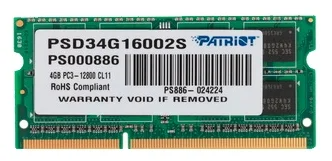 Patriot DDR3 4GB 1600MHz SO-DIMM SINGLE 1*4GB CL11 11-11-11 1.5V