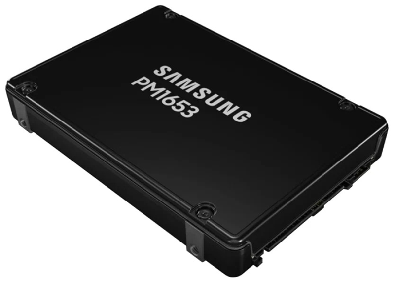 Samsung Enterprise SSD, 2.5"(SFF), PM1653, 960GB, SAS 24Gb/s, R4200/W1200Mb/s, IOPS(R4K) 600K/55K, MTBF 2M, 1DWPD/5Y, TBW 1752TB, OEM (replace MZILT960HBHQ-00007)