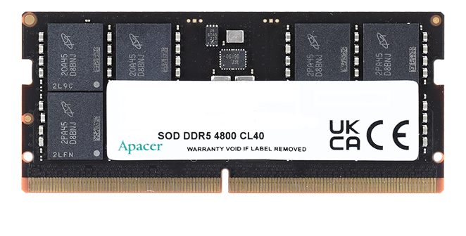 Apacer  DDR5  16GB  4800MHz SO-DIMM (PC5-38400) CL40 1.1V (Retail) 2048*8  3 years (AS16GHB48CTBBGH/FS.16G2A.PTH)