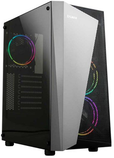 ZALMAN S4 Plus, ATX, BLACK, WINDOW, 2x3.5", 1x2.5", 2xUSB2.0, 1xUSB3.0, FRONT 2x120mm RGB, REAR 1x120mm RGB