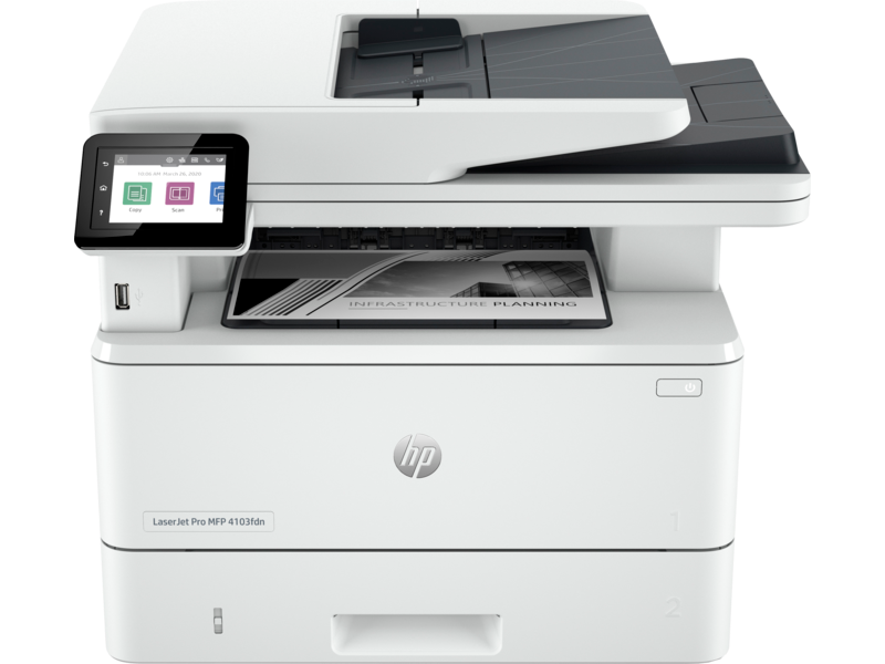 HP LaserJet Pro MFP 4103fdn (p/c/s/f , A4, 40 ppm, 512Mb, Duplex, 2 trays 100+250,ADF 50, USB 2.0/GigEth ,W1510A in box, USB cabel in box)