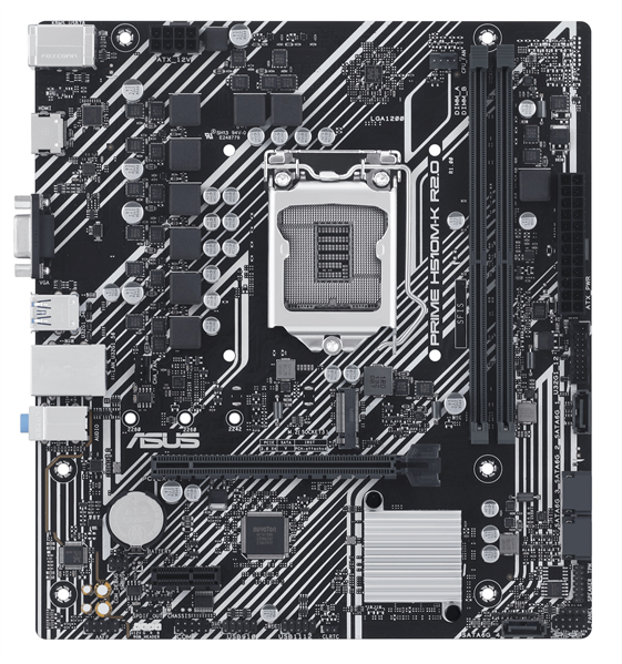 ASUS PRIME H510M-K R2.0, LGA1200, H470, 2*DDR4, 4*SATA, 1*M.2, 4*USB 3.2, 1*PCIx16, 1*PCIx1, VGA+HDMI, mATX; 90MB1E80-M0EAY0