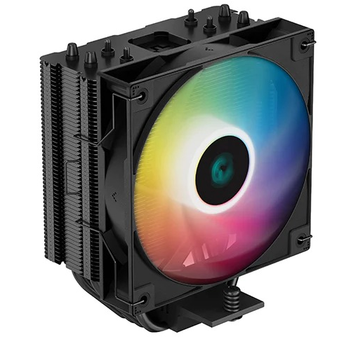 DEEPCOOL AG400 BK ARGB LGA1700/1200/115X/AM5/AM4 (18шт/кор, TDP 220W, PWM, ARGB Fan 120mm, 4 тепл. Трубки, черный) RET