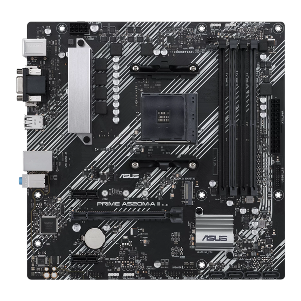 ASUS PRIME A520M-A II/CSM, AM4, A520, 4*DDR4,  4*SATA, 1*M.2, 4*USB 3.2, 2*USB 2.0, 1*PCIx16, 2*PCIx1, DP+HDMI, mATX; 90MB17H0-M0EAYC