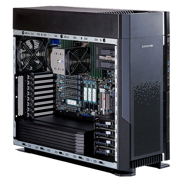 Supermicro SuperWorkstation Full Tower 551A-T W-3400 Xeon/no DIMM(16) only DDR5/SATARAID HDD(4)LFF/1x10Gbe, 1x1Gbe/6xPCIex5-16/4xM.2/1x2000W