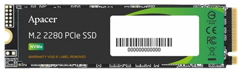 Apacer SSD AS2280P4X 2TB M.2 2280 PCIe Gen3x4, R2100/W1700 Mb/s, 3D NAND, MTBF 1.8M, NVMe, 480TBW, Retail, 3 years (AP2TBAS2280P4X-1)