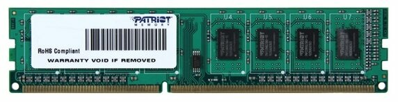 Patriot DDR3  4GB  1333MHz UDIMM (PC3-10600) CL9 1,5V (Retail) 512*8 PSD34G133381