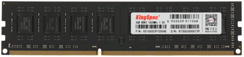 KingSpec DDR3 DIMM 4GB 1600MHz CL11 1x4GB 1.5V 240-pin