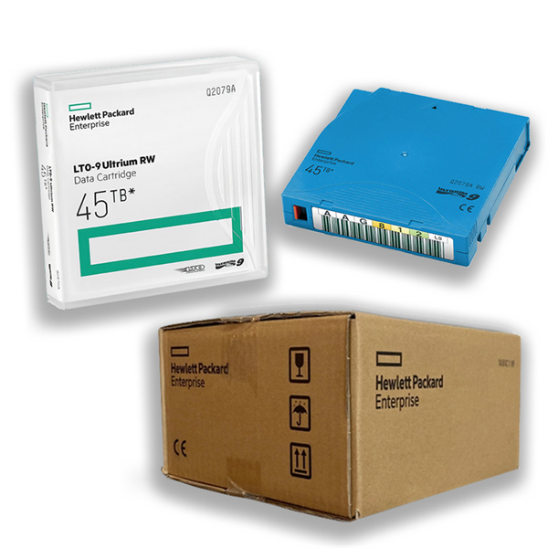 HPE Ultrium LTO9 45TB  non custom bar code labeled cartridge 20-pack  (for libraries & autoloaders; incl. 20 x Q2079A)